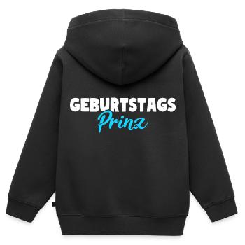 Geburtstags Prinz - Kinder Premium Organic Zip Hoodie - Schwarz - Hinten - AI Model Kid Male (0cm)