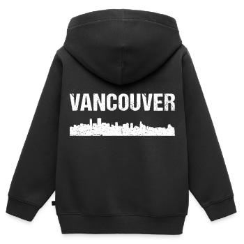 Ligne d’horizon de Vancouver - Sweat Premium à capuche zippé enfant bio - noir - Dos - AI Model Kid Male (0cm)