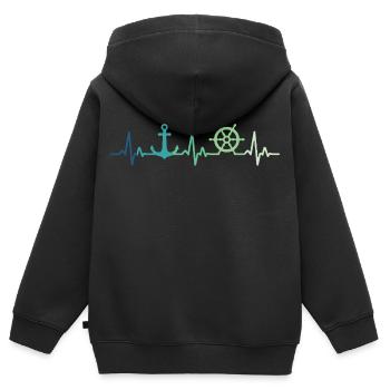Ankerherzschlag Matrose Geschenk Matrose - Kinder Premium Organic Zip Hoodie - Schwarz - Hinten - AI Model Kid Male (0cm)