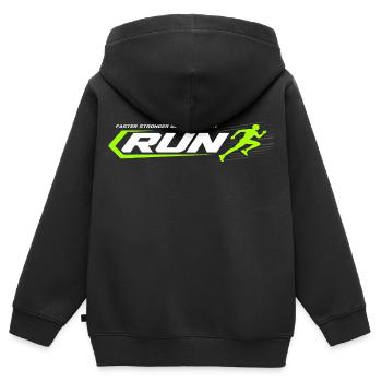 RUN Sprint Neon Racing Logo - Kinder Premium Organic Zip Hoodie - Schwarz - Hinten - AI Model Kid Male (0cm)