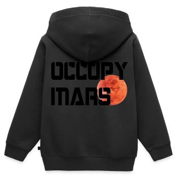 OCCUPY MARS - Kinder Premium Organic Zip Hoodie - Schwarz - Hinten - AI Model Kid Male (0cm)