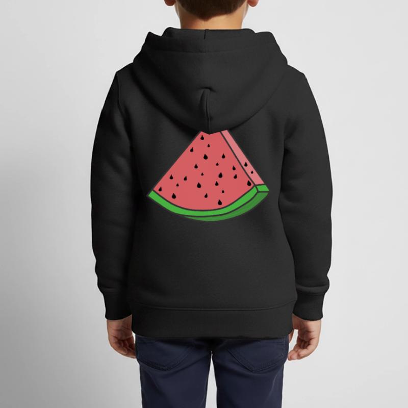 Pastèque Pastèque Pièces de pastèque Sweat Premium à capuche zippé enfant bio