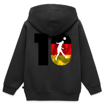 Fussball Spielernummer 10 Deutschland - Kinder Premium Organic Zip Hoodie - Schwarz - Hinten - AI Model Kid Male (0cm)