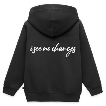 Je ne vois aucun changement - Sweat Premium à capuche zippé enfant bio - noir - Dos - AI Model Kid Male (0cm)