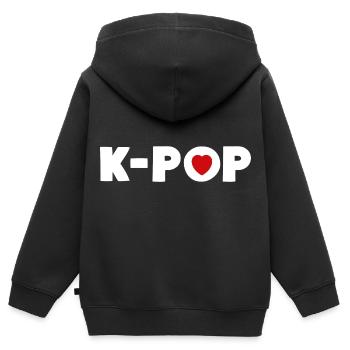 K-Pop Korean Pop Music Lover - Kinder Premium Organic Zip Hoodie - Schwarz - Hinten - AI Model Kid Male (0cm)