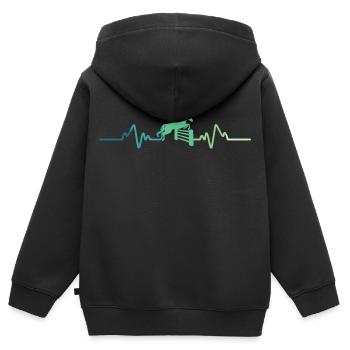 Dressur-Herzschlag-Springen reiten - Kinder Premium Organic Zip Hoodie - Schwarz - Hinten - AI Model Kid Male (0cm)