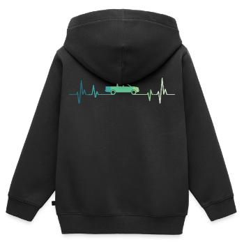 Pick-up Herzschlag-Geländewagen - Kinder Premium Organic Zip Hoodie - Schwarz - Hinten - AI Model Kid Male (0cm)