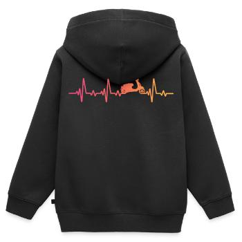 Moped Sunset Heartbeat Mofa Scooter - Kinder Premium Organic Zip Hoodie - Schwarz - Hinten - AI Model Kid Male (0cm)