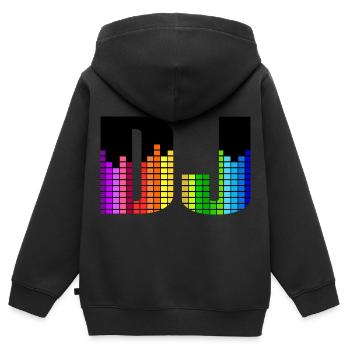 DJ Bunter Equalizer - Kinder Premium Organic Zip Hoodie - Schwarz - Hinten - AI Model Kid Male (0cm)