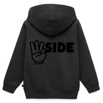 Westside W Fingerzeichen - Kinder Premium Organic Zip Hoodie - Schwarz - Hinten - AI Model Kid Male (0cm)
