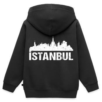 Istanbul Skyline - Kinder Premium Organic Zip Hoodie - Schwarz - Hinten - AI Model Kid Male (0cm)