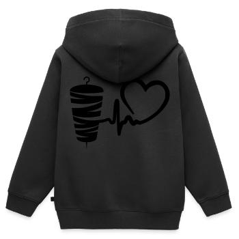 Kebab Lover Kebab Grill Heart - Kinder Premium Organic Zip Hoodie - Schwarz - Hinten - AI Model Kid Male (0cm)