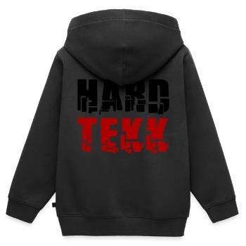 Hard Tekk Techno - Kinder Premium Organic Zip Hoodie - Schwarz - Hinten - AI Model Kid Male (0cm)