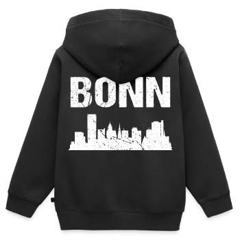 Bonn Skyline Stadt Bonn - Kinder Premium Organic Zip Hoodie - Schwarz - Hinten - AI Model Kid Male (0cm)