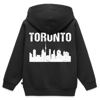 Toronto Skyline - Kinder Premium Organic Zip Hoodie - Schwarz - Hinten - AI Model Kid Male (0cm)