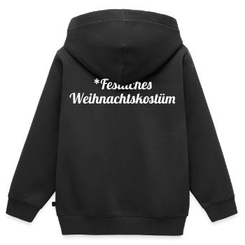 Festliches Weihnachtskostüm - Kinder Premium Organic Zip Hoodie - Schwarz - Hinten - AI Model Kid Male (0cm)