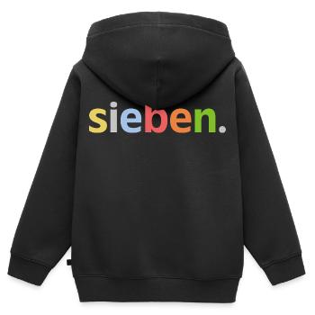 7. Geburtstag Junge Sieben 7 Jahre Jubiläum  - Kinder Premium Organic Zip Hoodie - Schwarz - Hinten - AI Model Kid Male (0cm)