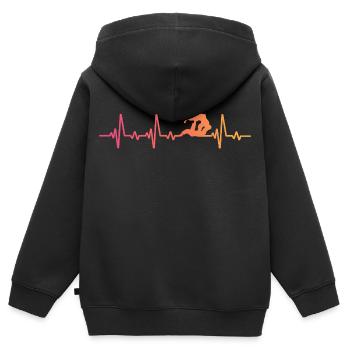 Jiu Jitsu Sonnenuntergang Herzschlag Jiu-jitsu - Kinder Premium Organic Zip Hoodie - Schwarz - Hinten - AI Model Kid Male (0cm)