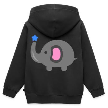 Kids and baby gift elephant cute - Kids Premium Organic Zip-up Hoodie - black - Back - AI Model Kid Male (0cm)