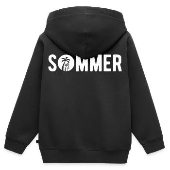Endlich Sommer - Kinder Premium Organic Zip Hoodie - Schwarz - Hinten - AI Model Kid Male (0cm)