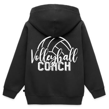 Cadeau de volley- de volley- de volley- de plage - Sweat Premium à capuche zippé enfant bio - noir - Dos - AI Model Kid Male (0cm)