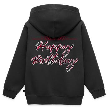 Happy Birthday - Kinder Premium Organic Zip Hoodie - Schwarz - Hinten - AI Model Kid Male (0cm)