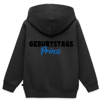 Geburtstags Prinz - Kinder Premium Organic Zip Hoodie - Schwarz - Hinten - AI Model Kid Male (0cm)