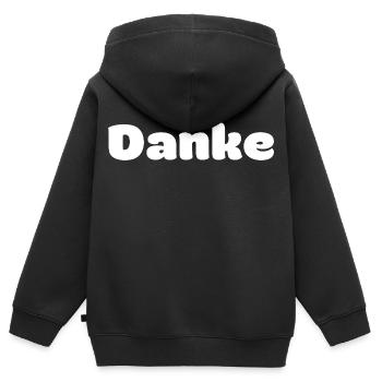 Merci - Sweat Premium à capuche zippé enfant bio - noir - Dos - AI Model Kid Male (0cm)
