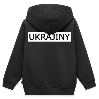 UKRAJINY Bold Typografie Shirt - Kinder Premium Organic Zip Hoodie - Schwarz - Hinten - AI Model Kid Male (0cm)