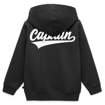 KAPITÄN 3D CAPTAIN SWOOSH - Kinder Premium Organic Zip Hoodie - Schwarz - Hinten - AI Model Kid Male (0cm)