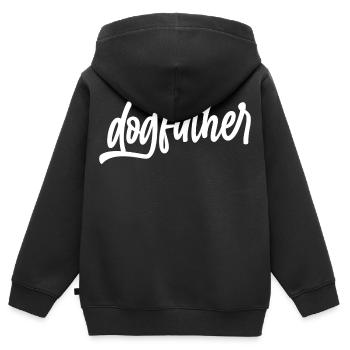cat dog catmom tier godfather dogfather liebe katz - Kinder Premium Organic Zip Hoodie - Schwarz - Hinten - AI Model Kid Male (0cm)