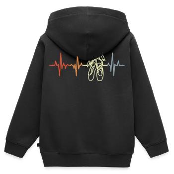 Vintage Ballettschuhe Kardiogramm - Kinder Premium Organic Zip Hoodie - Schwarz - Hinten - AI Model Kid Male (0cm)