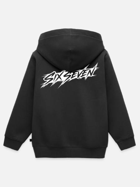 Six seven - Kinder Premium Organic Zip Hoodie - Schwarz