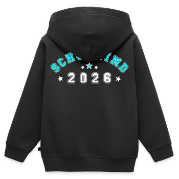 Schulkind 2026 Einschulung - Kinder Premium Organic Zip Hoodie - Schwarz - Hinten - AI Model Kid Male (0cm)