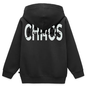 Chaos Koordinator Papa - Kinder Premium Organic Zip Hoodie - Schwarz - Hinten - AI Model Kid Male (0cm)