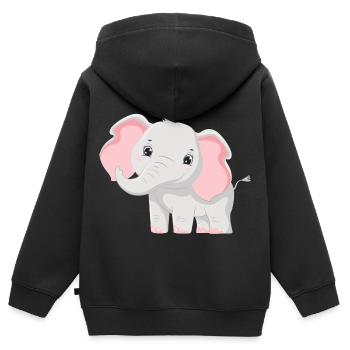 Elefant Familie Mutter Baby T-Shirt - Kinder Premium Organic Zip Hoodie - Schwarz - Hinten - AI Model Kid Male (0cm)