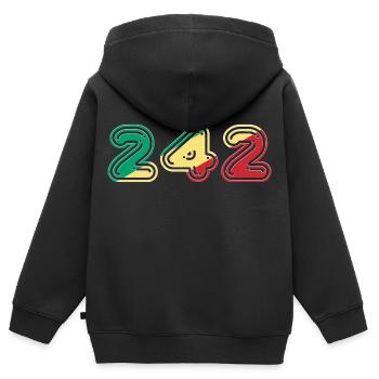 Team 242 CONGO - Sweat Premium à capuche zippé enfant bio - noir - Dos - AI Model Kid Male (0cm)