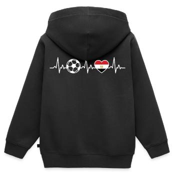 Egypt Football Heartbeat Egypt Flag - Kids Premium Organic Zip-up Hoodie - black - Back - AI Model Kid Male (0cm)