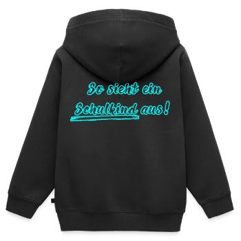 Écolier - Sweat Premium à capuche zippé enfant bio - noir - Dos - AI Model Kid Male (0cm)