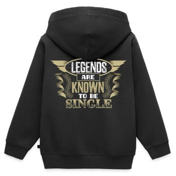 Relation solo célibataire - Sweat Premium à capuche zippé enfant bio - noir - Dos - AI Model Kid Male (0cm)