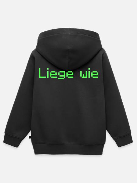 Liege wie neongrün - Kinder Premium Organic Zip Hoodie - Schwarz
