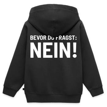 Bevor fragst Nein Laune Statement Stimmung lustig - Kinder Premium Organic Zip Hoodie - Schwarz - Hinten - AI Model Kid Male (0cm)