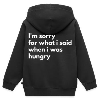 Je suis désolé pour quoi que ce soit - Sweat Premium à capuche zippé enfant bio - noir - Dos - AI Model Kid Male (0cm)