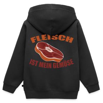 Fleisch ist mein Gemüse - Kinder Premium Organic Zip Hoodie - Schwarz - Hinten - AI Model Kid Male (0cm)