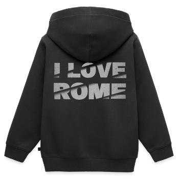 Rom Rome Italien Stadt Schrift Skyline I Love - Kinder Premium Organic Zip Hoodie - Schwarz - Hinten - AI Model Kid Male (0cm)