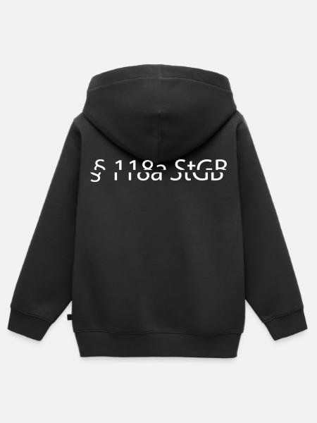 §118a StGB - Kinder Premium Organic Zip Hoodie - Schwarz