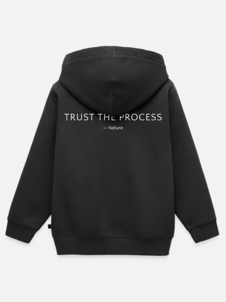 Trust the Process – Minimalistisch - Kinder Premium Organic Zip Hoodie - Schwarz
