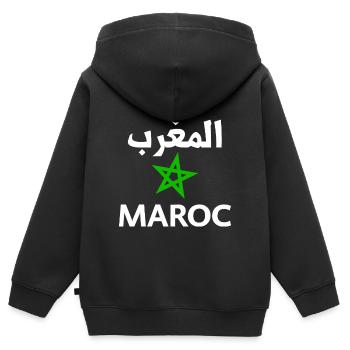 Marokko - Kinder Premium Organic Zip Hoodie - Schwarz - Hinten - AI Model Kid Male (0cm)