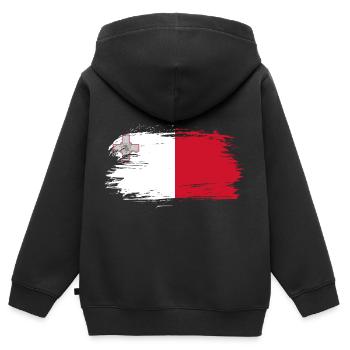 Drapeau de Malte - Sweat Premium à capuche zippé enfant bio - noir - Dos - AI Model Kid Male (0cm)