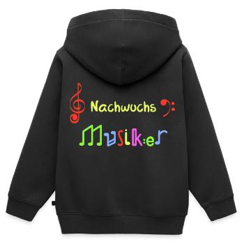 Nachwuchs Musiker - Musik Musikinstrument - Kinder Premium Organic Zip Hoodie - Schwarz - Hinten - AI Model Kid Male (0cm)